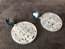 oorbellen oorstekers met swarovski elements blauw