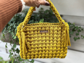 Tas handmade van Ansi Original in groen/geel