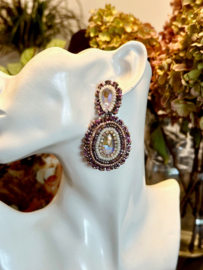 statement beaded oorbellen facet kristal