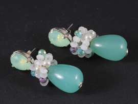 oorbellen zilver chalcedoon met swarovski oorstekers