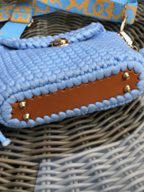 Tas handmade licht blauw