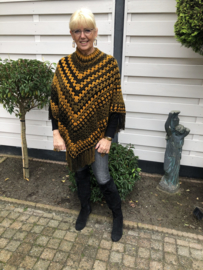 Dames poncho geel zwart