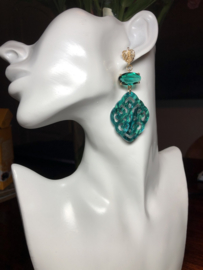 oorbellen lang emeraldgroen
