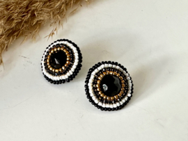 Stud earrings bead embroidery