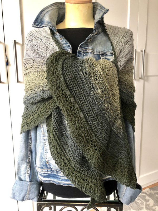 omslagdoek - sjaal grijs groen