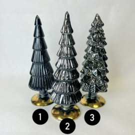 Glazen kerstboom / zwart metallic klein