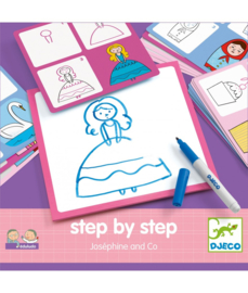 Djeco Step by Step tekenkaarten  Prinsessen