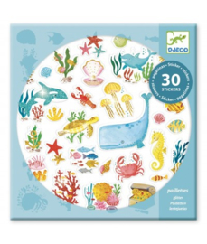 Djeco 30 glitterstickers  Zeedieren