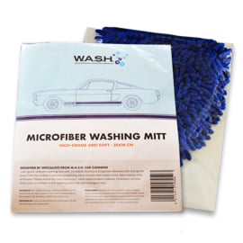 W.A.S.H. Microfiber Washing Mitt - Autowashandschoen - Ultra zacht - blauw - 25 x 16 cm