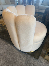 Richmond Interiors Fauteuil Mayfair White teddy / Brushed gold