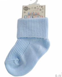 Sokjes babyblauw mt 0-3 mnd