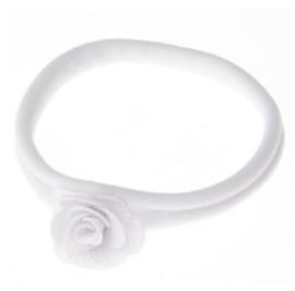 Haarband met roosje wit