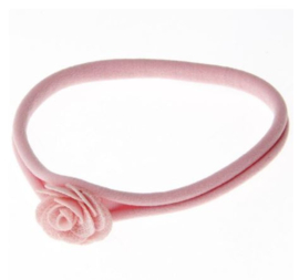 Haarband met roosje roze