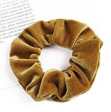 Scrunchie fluweel camel