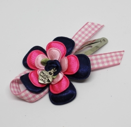 Luxe knip Anna donkerblauw/roze