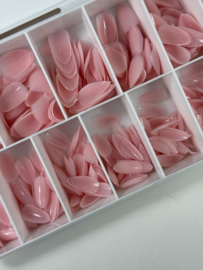 DIVA Press-On/ Show Tips  Almond Short Light Pink in een box 600 Pcs