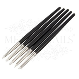 Set van 5 Silicone Penselen Black