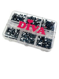 Doosje met strass steentjes - Dark Blue