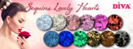 Sequins Lovely Hearts set van 12