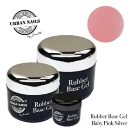URBAN NAILS Rubber Base Gel Baby Pink Silver 5gr