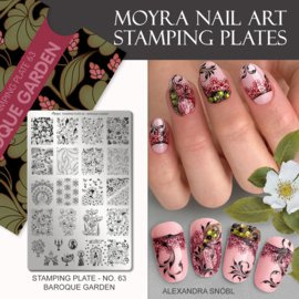 Moyra Stamping Plaat 63 Baroque Garden