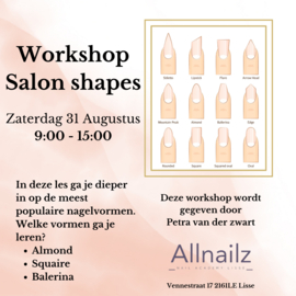 Workshop Salon shapes Zaterdag 31 Augustus