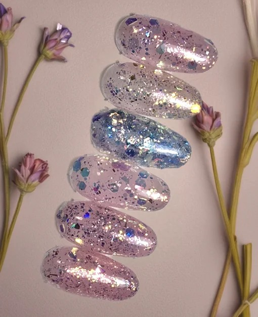 YF Nailart Glitter Flakes 6 Stuks
