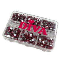 Doosje met strass steentjes - Dark Pink