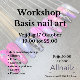 Workshop basis nail art vrijdag 17 oktober