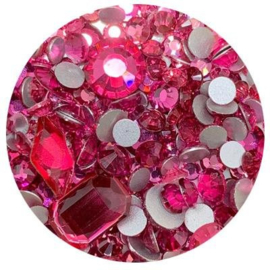 Diva Crystal Mix Hot Pink different shapes
