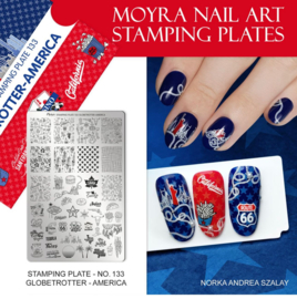 Moyra Stamping Plate 133 Globetrotter -America