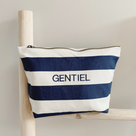 Toilettas strepen | donkerblauw