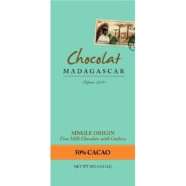 Chocolat Madagascar - 50% melkchocolade met cashewnoten