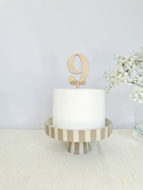 Gepersonaliseerde Houten Taarttopper | Cijfer & Naam