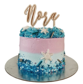 Gepersonaliseerde Taarttopper Van Hout | Naam