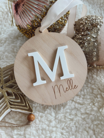 GEPERSONALISEERDE HOUTEN KERSTHANGER | 3D INITIAAL