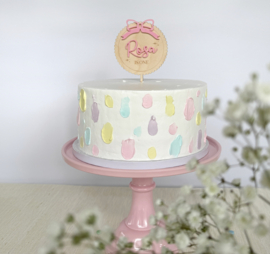 Gepersonaliseerde Houten Taarttopper | Strik & Naam