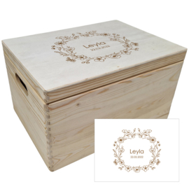 HOUTEN MEMORYBOX | BLOEMENKRANS