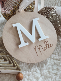 GEPERSONALISEERDE HOUTEN KERSTHANGER | 3D INITIAAL