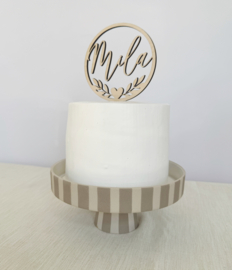 Gepersonaliseerde Houten Taarttopper | Krans & Naam