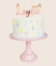 Gepersonaliseerde Taarttopper | Roze & Goud