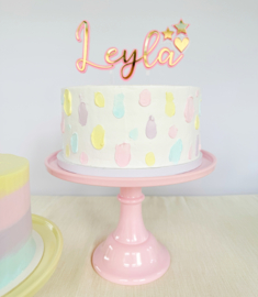 Gepersonaliseerde Taarttopper | Roze & Goud
