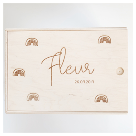 HOUTEN MEMORYBOX GEGRAVEERD | "FLEUR”