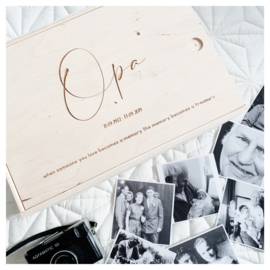 HOUTEN MEMORYBOX GEGRAVEERD | "OPA"