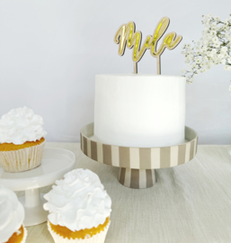 Gepersonaliseerde Taarttopper Naam | Hout & Goud