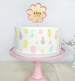 Gepersonaliseerde Houten Taarttopper | Bloem