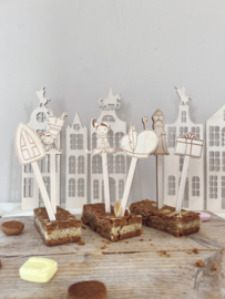 SET VAN 6 SINTERKLAAS STEKERS