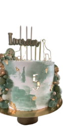 Gepersonaliseerde Taarttopper Goud/Kleur | Naam