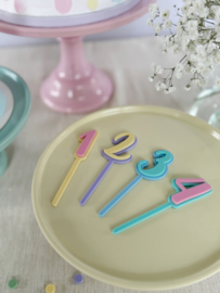 Cupcake Topper Cijfer |  Pastel