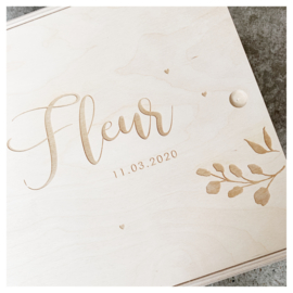 HOUTEN MEMORYBOX GEGRAVEERD | BOTANICAL